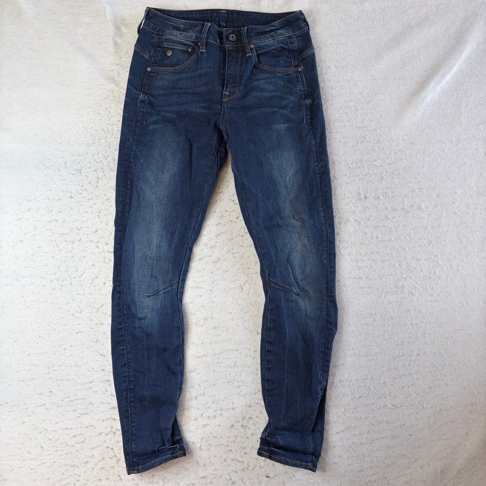 G-Star Raw Arc 3D Mid Skinny Jeans Womens 27x32 Dark Wash Denim